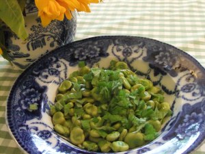 Baby broad beans with mint - a gorgeous summer dish